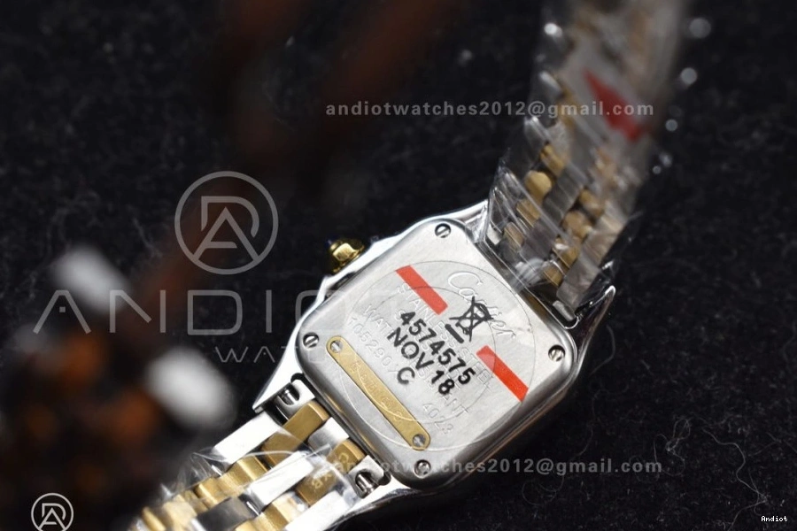 Panthère 22mm White BVF on SS Best Edition YG Dial Quartz 1:1 SS YG Bracelet Ronda 1119